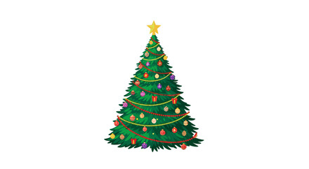 Obraz premium A beautifully decorated evergreen tree adorned with ornaments and lights for the festive holiday season.