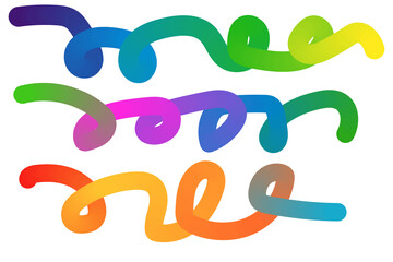 Vibrant colorful swirls and lines abstract art on