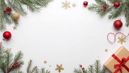 Christmas Frame Mockup with Blank Space for Text or Image