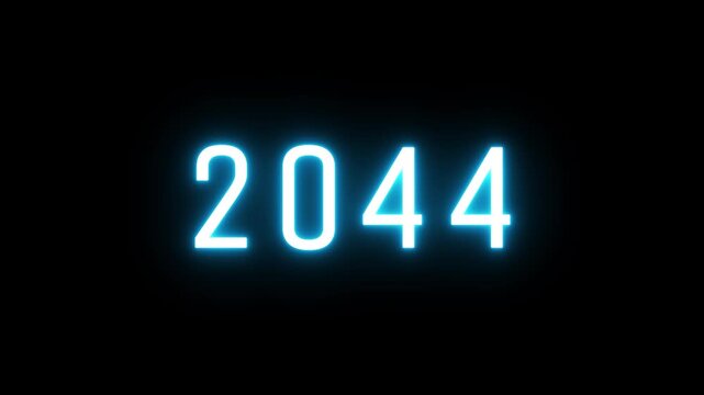 neon counting 2020 -2068 years. Neon number  animation background. Happy New years counter animation.
