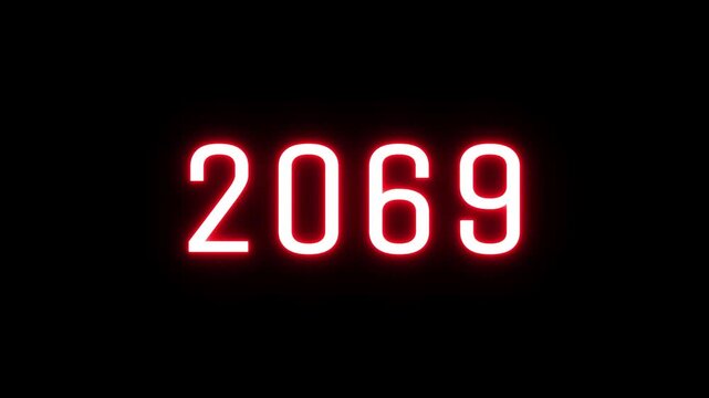 neon counting 2020 -2107 years. Neon number  animation background. Happy New years counter animation.