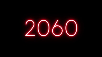 neon counting 2020 -2099 years. Neon number  animation background. Happy New years counter animation.