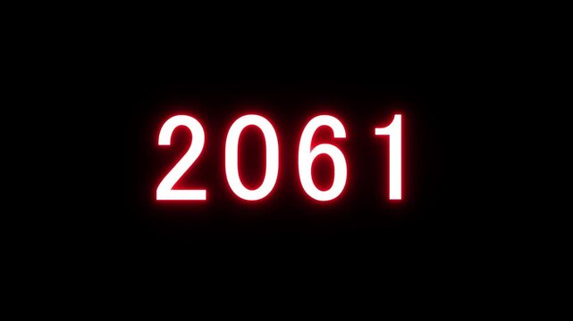 neon counting 2020 -2101 years. Neon number  animation background. Happy New years counter animation.