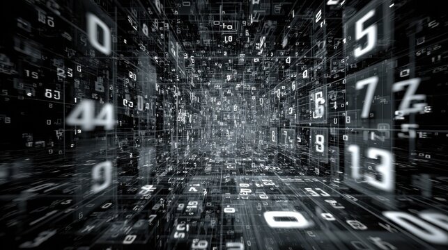 abstract technology background with numbers and digital elements