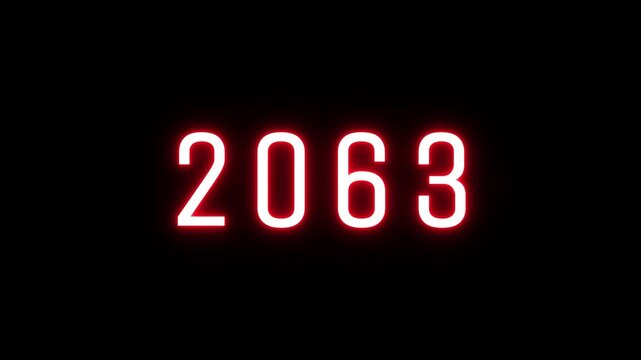 neon counting 2020 -2106 years. Neon number  animation background. Happy New years counter animation.