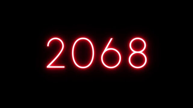 neon counting 2020 -2115 years. Neon number  animation background. Happy New years counter animation.