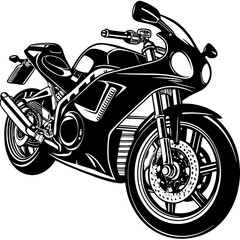 Motorcycle Silhouette: A sleek motorcycle, rendered in elegant silhouette, ready to hit the open road.