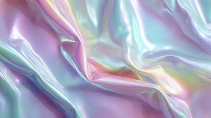 Obraz premium futuristic holographic gradient background with iridescent pastel waves embodying a soft vaporwave aesthetic
