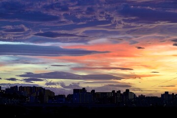 幻想的な日没　荒川