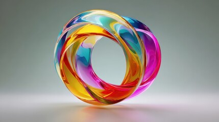 3d circular ring shape in gradient colors  transparent glass effect abstract design for backgrounds digital art
