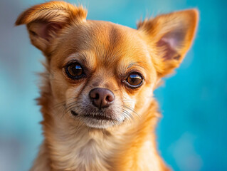 Charming Small Dog with Bright Eyes Against a Soft Background