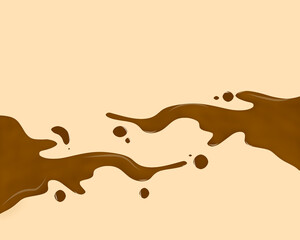 Wavy chocolate background. chocolate drops. wavy background concept. Melted brown background. 