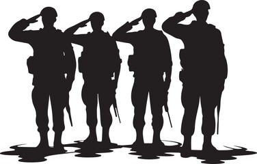 Soldiers salute honoring fallen heroes in solemn tribute