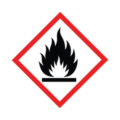 Flammable hazard symbol warning sign
