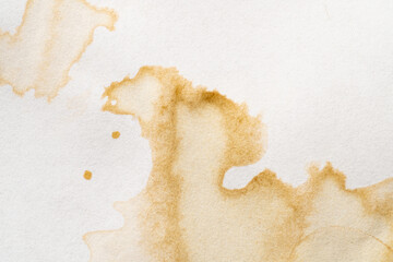 Coffee Stain Texture on White Paper