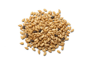 Fototapeta premium Toasted Sesame Seeds Pile Isolated Transparent Background