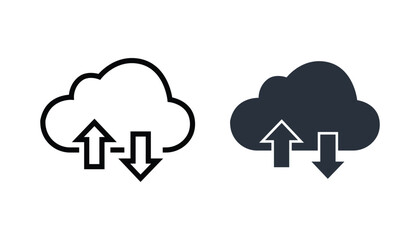 Cloud Upload and Download Icon Vector Illustration