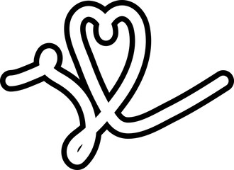 Heart continuous line drawing of love concept