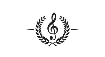 Elegant Treble Clef Emblem with Laurel Wreath.