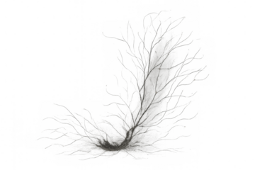 Dark curving smoke plume effect creating an abstract wispy transparent trail on checkerboard background