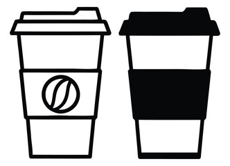 Minimalist Outline and Silhouette Beverage Cups for Hot Drinks Digital Art