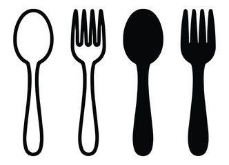 Essential Dining Utensils Representing Mealtime and Kitchenware Tools