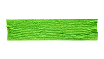 A vibrant, textured strip of bright green adhesive tape against a stark black background