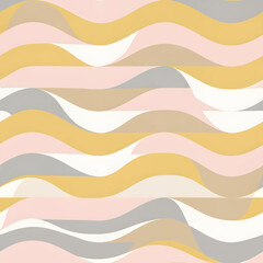 Abstract wavy pattern with pastel colors and geometric shapes.