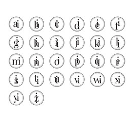 Elegant Vintage Monogram Letter Logo Set in Double Circle Badge | Classic Initial Typography Emblem Collection