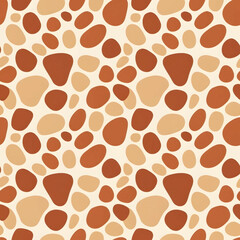 Seamless pattern featuring organic shapes in shades of brown and beige.