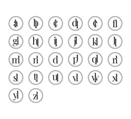 Elegant Vintage Monogram Letter Logo Set in Double Circle Badge | Classic Initial Typography Emblem Collection