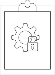 Clip board with gear and open lock