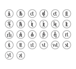 Elegant Vintage Monogram Letter Logo Set in Double Circle Badge | Classic Initial Typography Emblem Collection