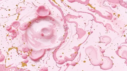 pastel pink paint brush glitter gold with golden dots and stains pastel marble alcohol ink drawing - Powered by Adobe