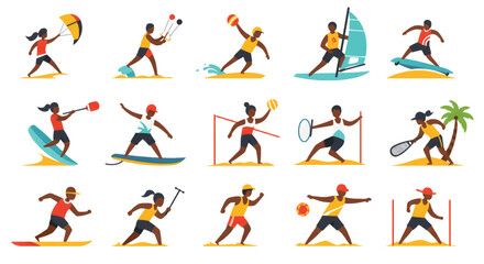 Diverse Athletes Engaging in Various Summer Sports Activities.