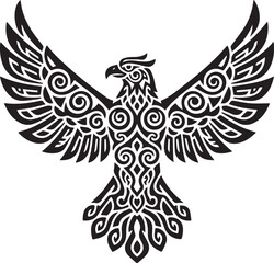 Stylized Eagle Illustration: Ornate Design