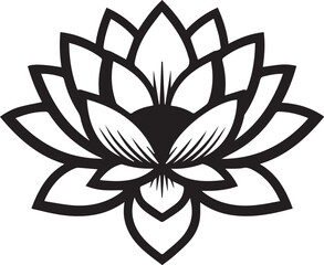 Lotus Flower Illustration: Black and White Symbolic Design
