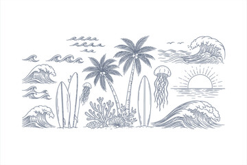 Tropical Beach Etching