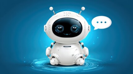 Innovative robot assistant futuristic setting digital art bright environment engaging viewpoint ai concept for tech enthusiasts
