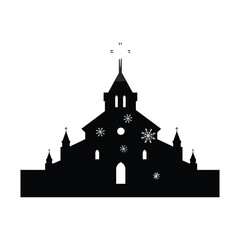 Obraz premium Christmas tree silhouette isolated on white background