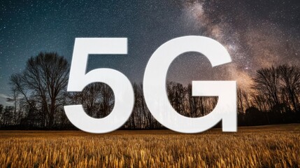 The future of connectivity 5g technology in nature's quiet landscape under starry sky