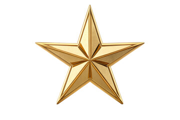Obraz premium Shining golden star emblem for premium design, perfect for awards, branding, or holiday themes, radiating luxury and success with its metallic sheen