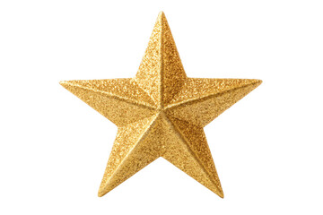 Fototapeta premium Stunning golden star shining brightly, perfect for adding sparkle to holiday designs and festive promotions for Christmas season sales
