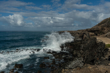 Beautiful west Oahu vista along the Kaena Point trail, Hawaii