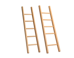 Two wooden ladders, slightly tilted, rendered with a light source from top left