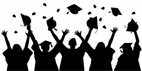 Celebrating graduation success with mortarboards flying high, a symbol of achievement, graduation ceremony, future, education, and academic excellence