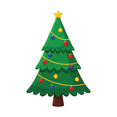 Christmas tree decorated with ornaments and a star