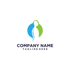 Abstract spine physiotherapy icon logo vector design illustration