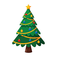 Festive christmas tree with ornaments