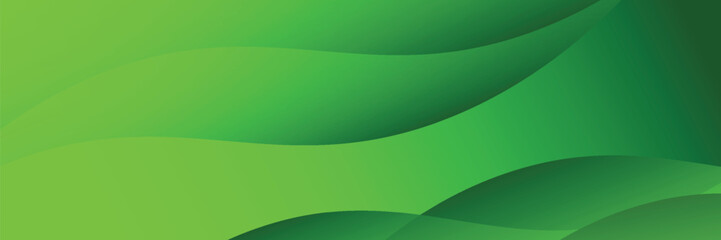 Green creative wave business banner background. Modern Trendy design in Vector Illustration